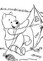 Een kleurplaat van  winnie de poeh